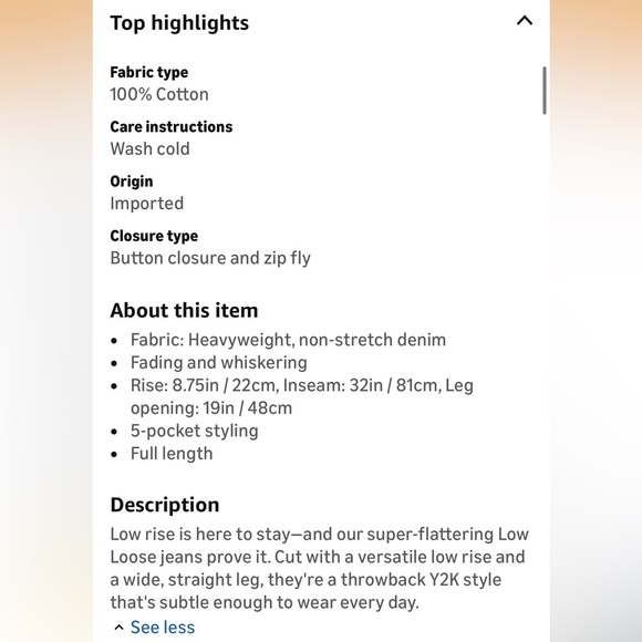 Levi low loose jean - Picture 4 of 4